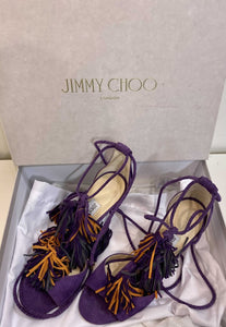 Sandals leather, Jimmy Choo, 7, Female, Gently Used, Purple