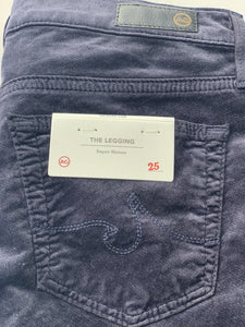 AG Jeans The Legging Super Skinny Velour 25 NWT