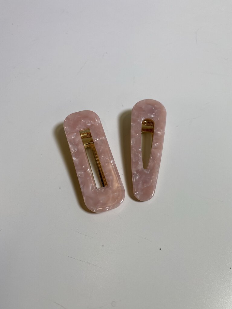 Set of 2 hair clips pink