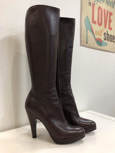 Prada tall leather boots 40.5